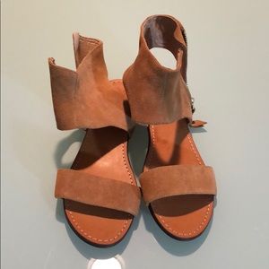 Vince Camuto suede zip  sandals size 6.5 NWOT